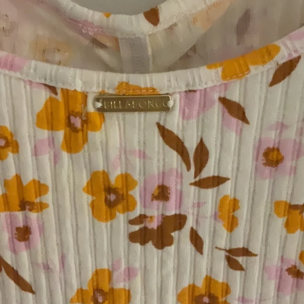 Billabong Floral Tank Top, Size L, White/Multi, NWT - Picture 3 of 8